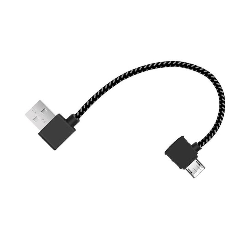 Кабель Primo кутовий USB - MicroUSB - Reverse 0.13m для квадрокоптера Xiaomi Fimi X8 SE - Black від компанії Інтернет-магазин "FotoUSB" - фото 1