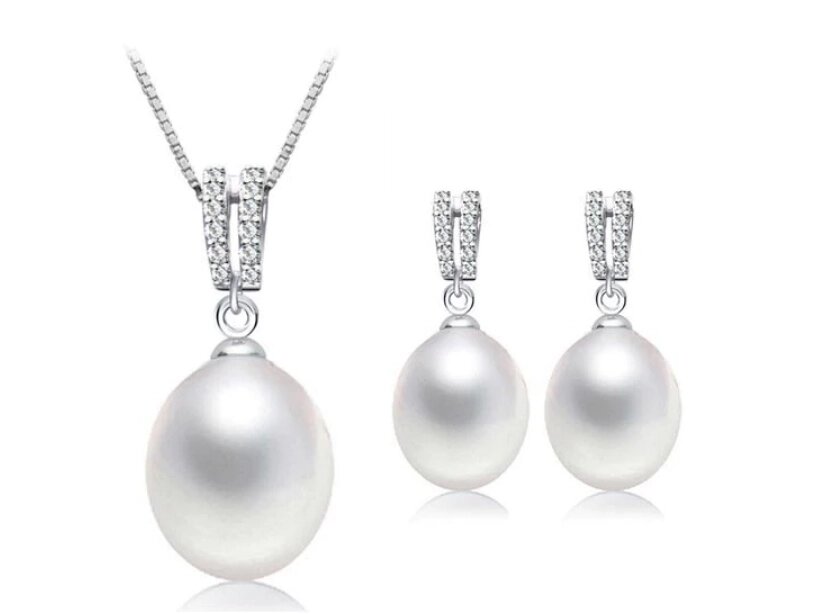 Комплект сережки з підвіскою Primo Pearls "Ніжність" від компанії Інтернет-магазин "FotoUSB" - фото 1