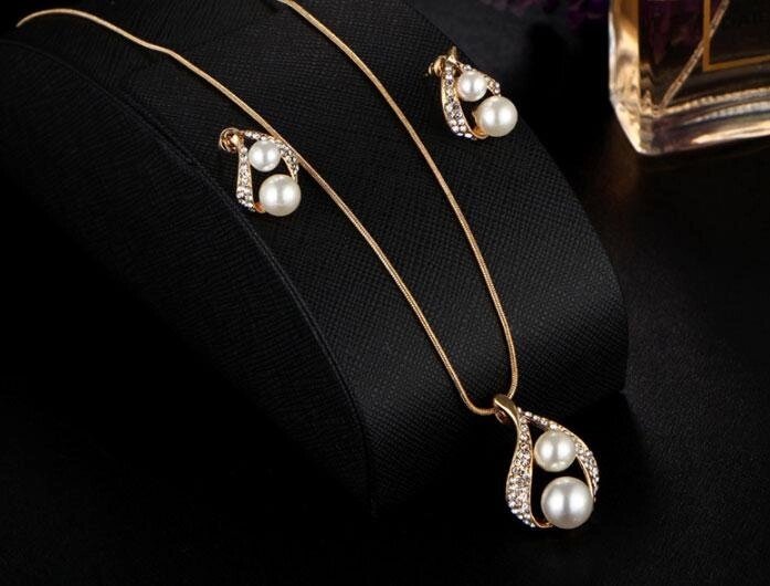 Комплект сережки з підвіскою Primo Pearls від компанії Інтернет-магазин "FotoUSB" - фото 1