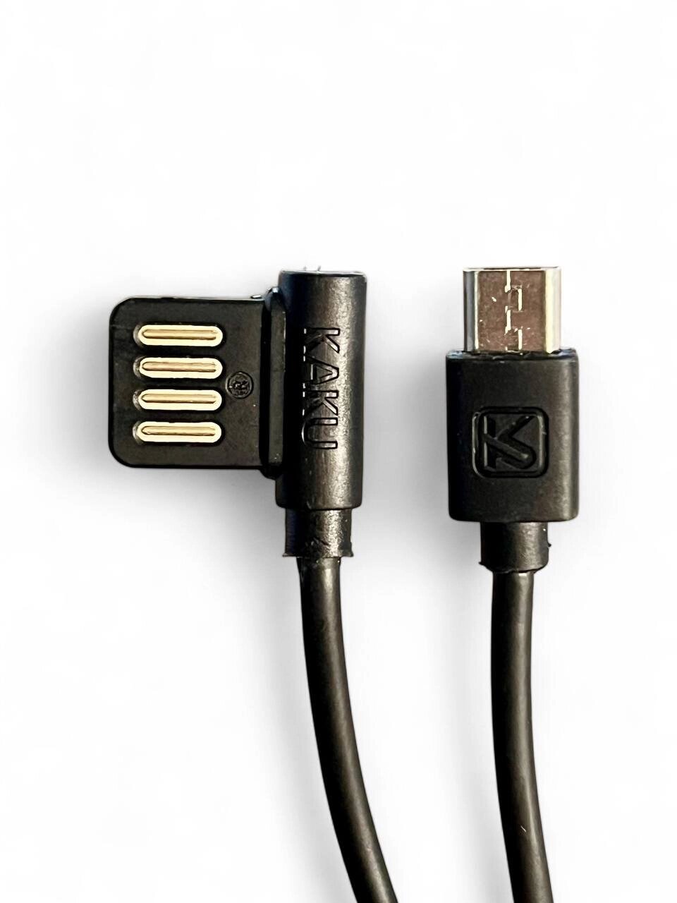 Кутовий кабель iKaku KSC-03 USB-MicroUSB 1м / 2.4А з двостороннім інтерфейсом - Black від компанії Інтернет-магазин "FotoUSB" - фото 1