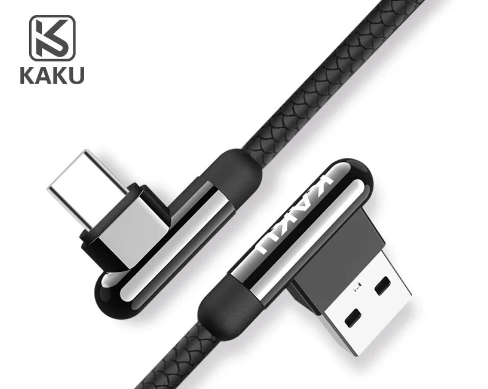 Кутовий кабель Kaku KSC-125 USB Type-C 1.2m - Black від компанії Інтернет-магазин "FotoUSB" - фото 1