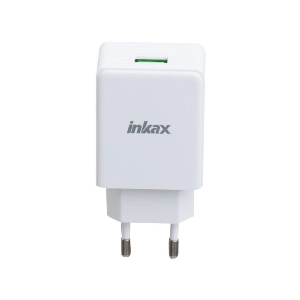 Мережевий зарядний пристрій INKAX CD-47 QC3.0 1xUSB - White від компанії Інтернет-магазин "FotoUSB" - фото 1