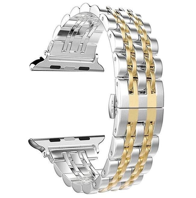 Металевий ремінець Primo Steel Link для годин Apple Watch 42mm / 44mm Silver / Gold від компанії Інтернет-магазин "FotoUSB" - фото 1