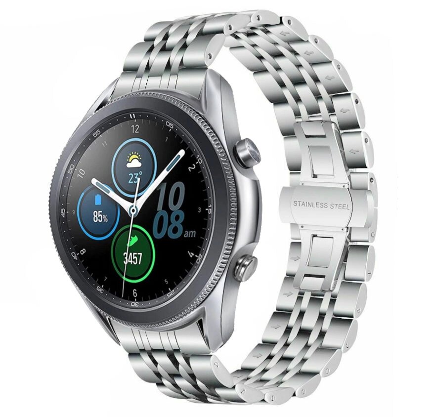 Металевий ремінець Primo Steel Link для годинника Samsung Galaxy Watch 3 45mm (SM-R840) - Silver від компанії Інтернет-магазин "FotoUSB" - фото 1