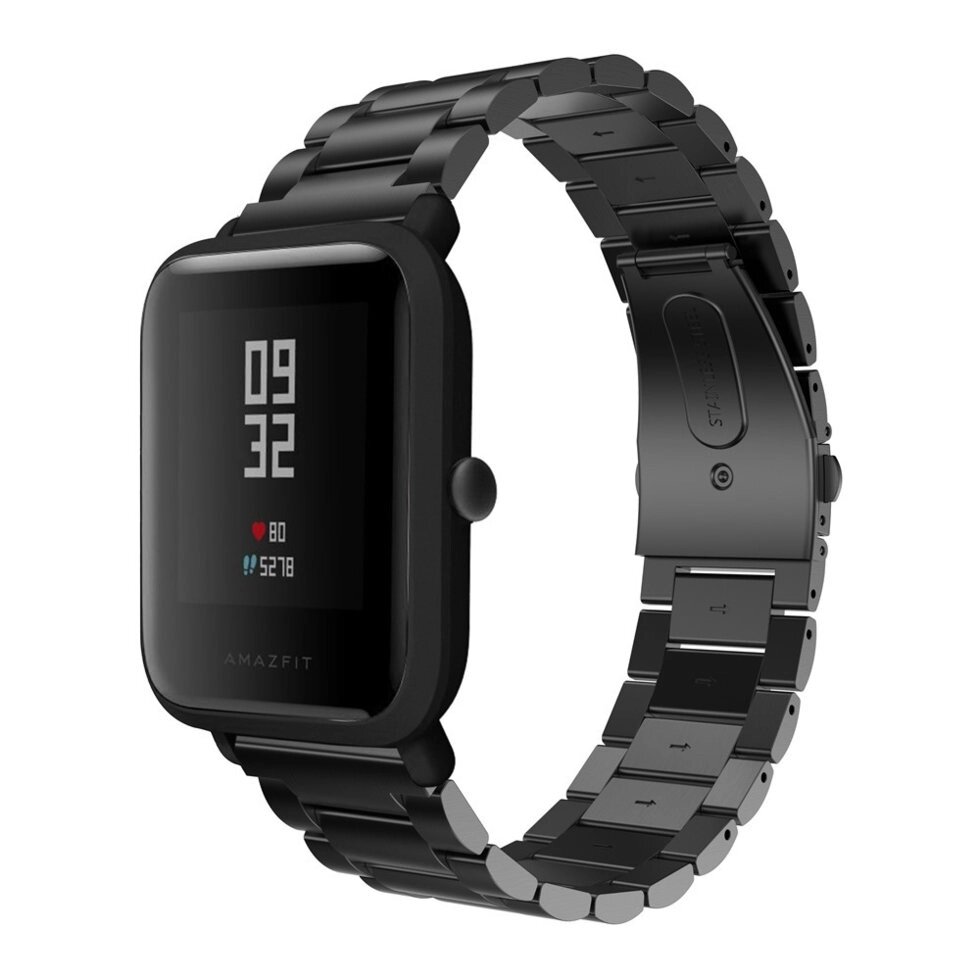 Металевий ремінець Primolux для годинника Xiaomi Amazfit Bip / Amazfit Bip GTS / Amazfit Bip Lite - Black від компанії Інтернет-магазин "FotoUSB" - фото 1