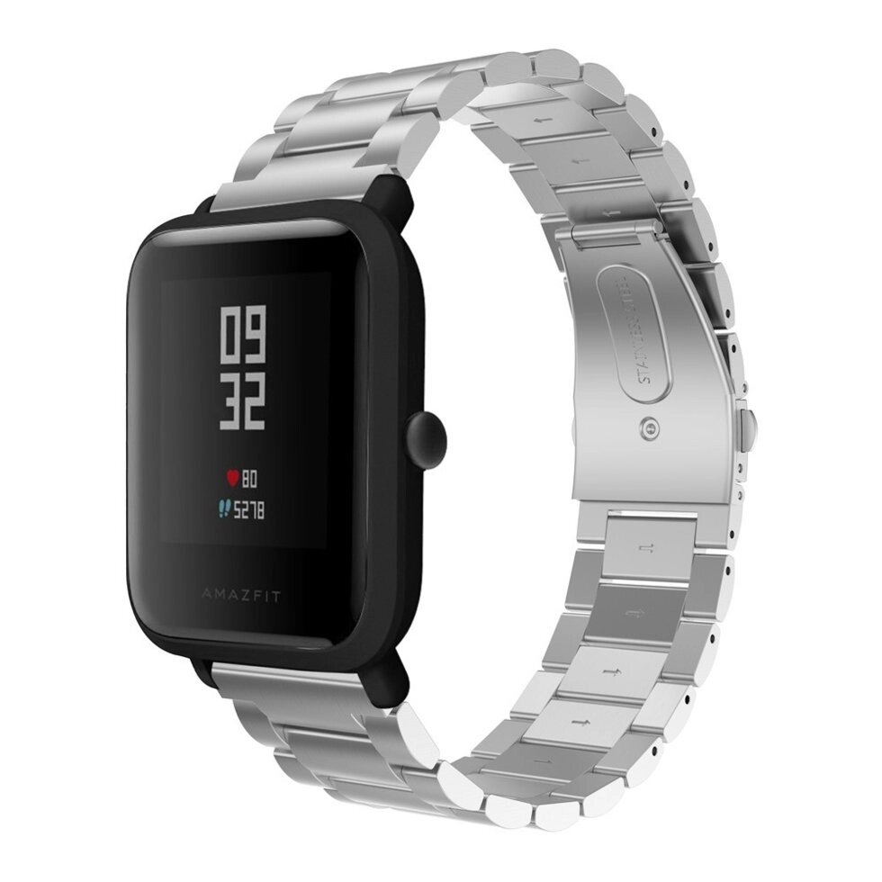Металевий ремінець Primolux для годинника Xiaomi Amazfit Bip / Amazfit Bip GTS / Amazfit Bip Lite - Silver від компанії Інтернет-магазин "FotoUSB" - фото 1