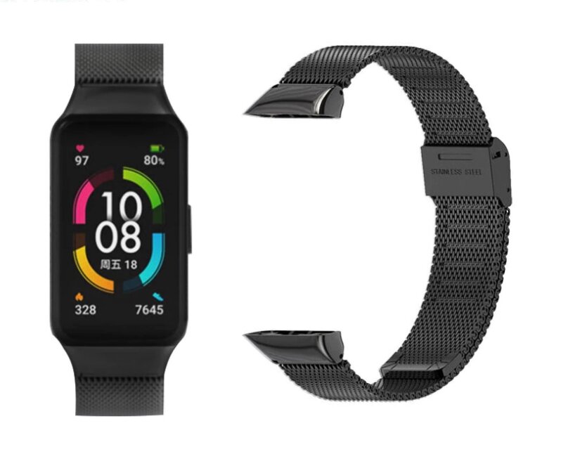 Міланський металевий ремінець Primo Mijob для фітнес браслета Huawei Honor Band 6 - Black від компанії Інтернет-магазин "FotoUSB" - фото 1