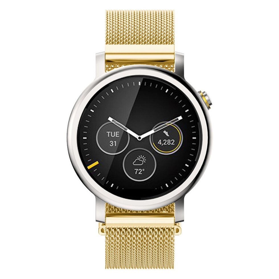 Міланський сітчастий ремінець Primo для годинника Motorola Moto 360 2nd gen (46mm) Gold від компанії Інтернет-магазин "FotoUSB" - фото 1