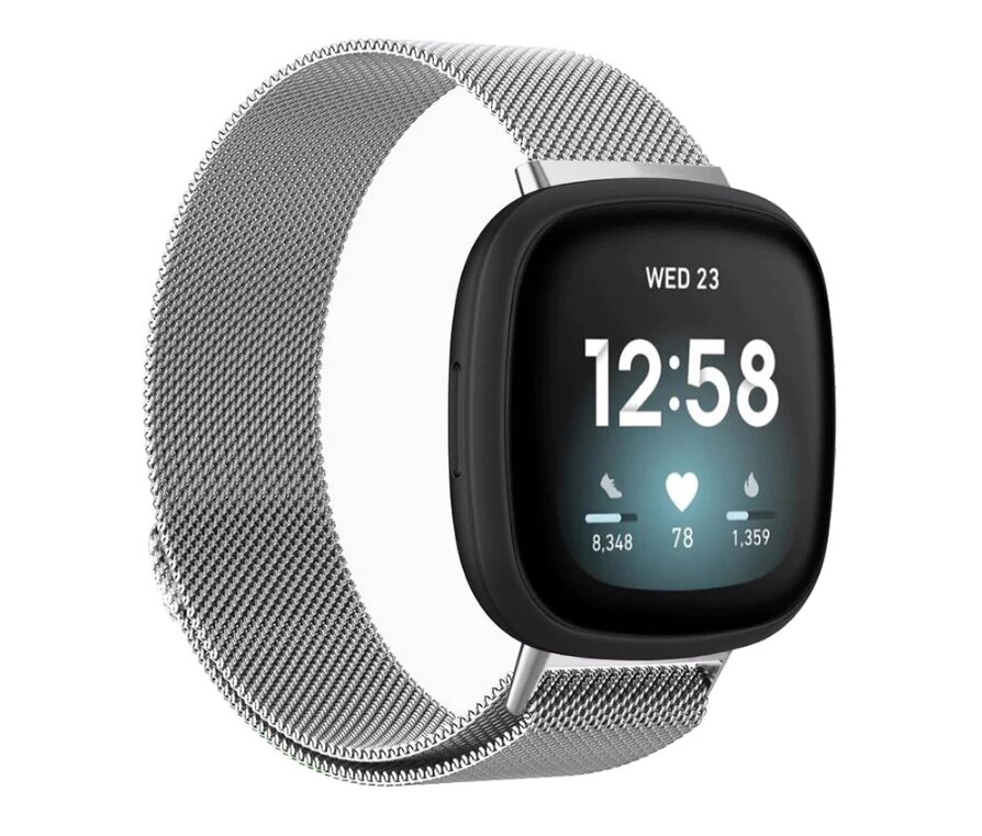 Міланський сітчастий ремінець Primolux для годин Fitbit Versa 3 / Fitbit Sense - Silver L від компанії Інтернет-магазин "FotoUSB" - фото 1