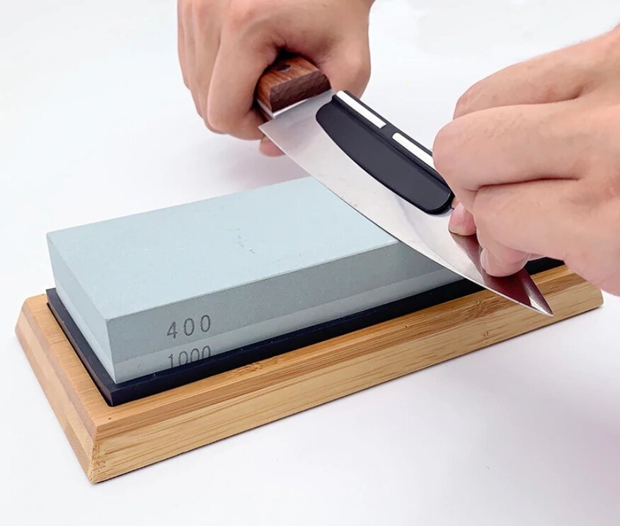 Набір для заточки ножів Primo Cook камень 400/1000 з підставкою від компанії Інтернет-магазин "FotoUSB" - фото 1