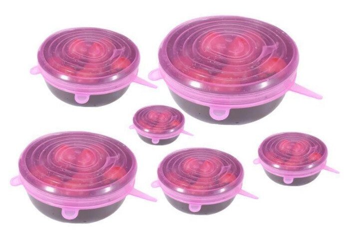 Набір силіконових кришок Primo для посуду 6 штук Pink від компанії Інтернет-магазин "FotoUSB" - фото 1