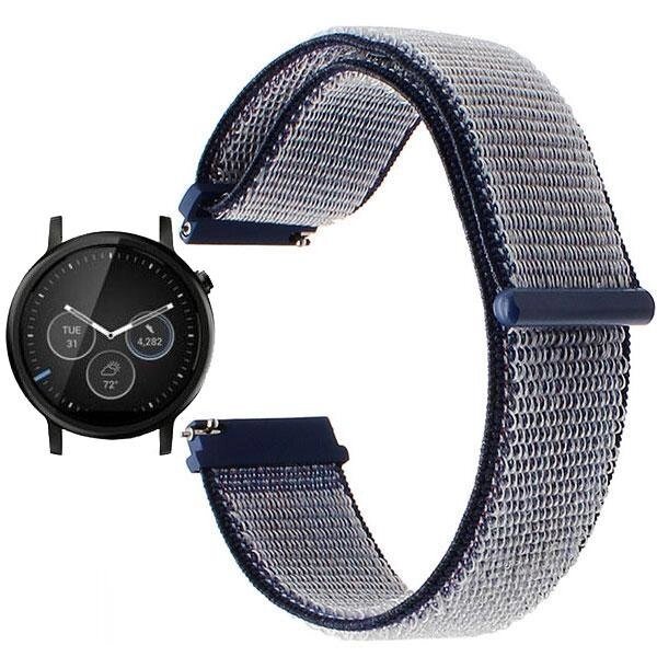 Нейлоновий ремінець Primo для годинника Motorola Moto 360 2nd gen (42 mm) Navi Blue від компанії Інтернет-магазин "FotoUSB" - фото 1