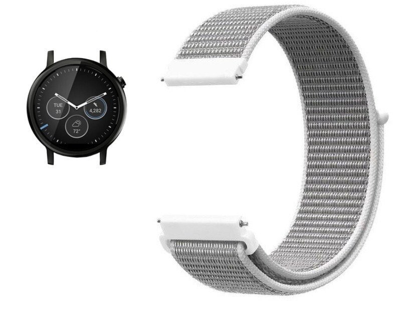 Нейлоновий ремінець Primo для годинника Motorola Moto 360 2nd gen (46mm) White від компанії Інтернет-магазин "FotoUSB" - фото 1