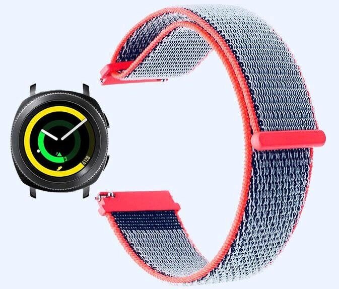 Нейлоновий ремінець Primo для годинника Samsung Gear Sport SMR600 Neon Red від компанії Інтернет-магазин "FotoUSB" - фото 1