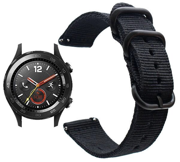 Нейлоновий ремінець Primo Traveller для годин Huawei Watch 2 Black від компанії Інтернет-магазин "FotoUSB" - фото 1