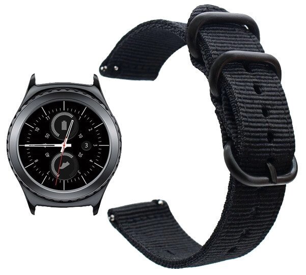 Нейлоновий ремінець Primo Traveller для годин Samsung Gear S2 Classic SMR732 / RM735 Black від компанії Інтернет-магазин "FotoUSB" - фото 1