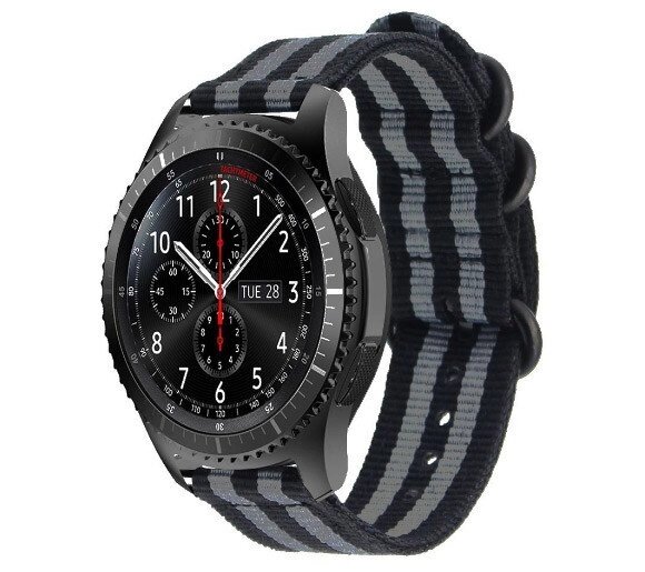 Нейлоновий ремінець Primo Traveller для годин Samsung Gear S3 Classic SMR770 / Frontier RM760 Black & Grey від компанії Інтернет-магазин "FotoUSB" - фото 1