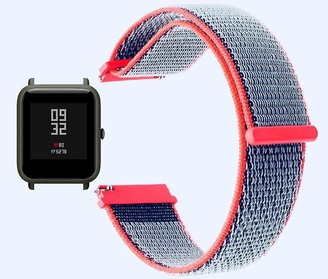 Нейлоновий ремінець Primolux для годинника Xiaomi Amazfit Bip / Amazfit Bip GTS / Amazfit Bip Lite - Neon Red від компанії Інтернет-магазин "FotoUSB" - фото 1