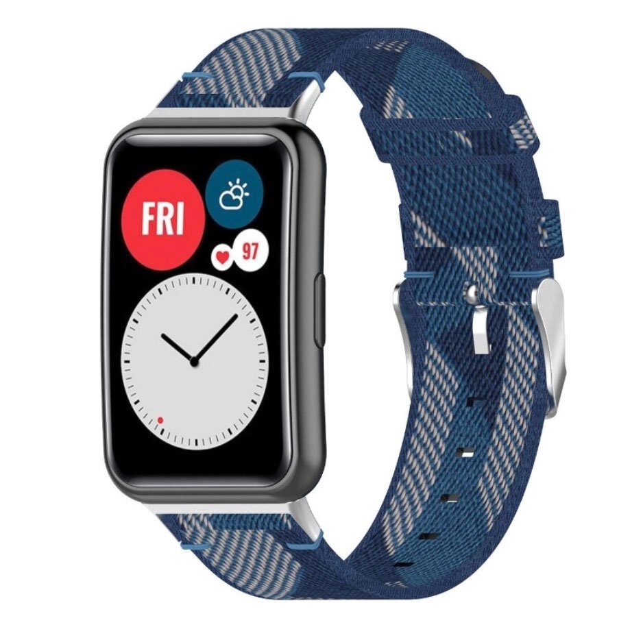 Нейлоновий ремінець Primolux для смарт-годинника Huawei Watch Fit (TIA-B09) - Blue & White від компанії Інтернет-магазин "FotoUSB" - фото 1