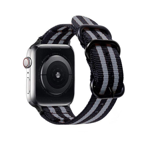 Нейлоновий ремінець Primolux Traveller для годин Apple Watch 42mm / 44mm / 45mm - Black & Grey від компанії Інтернет-магазин "FotoUSB" - фото 1