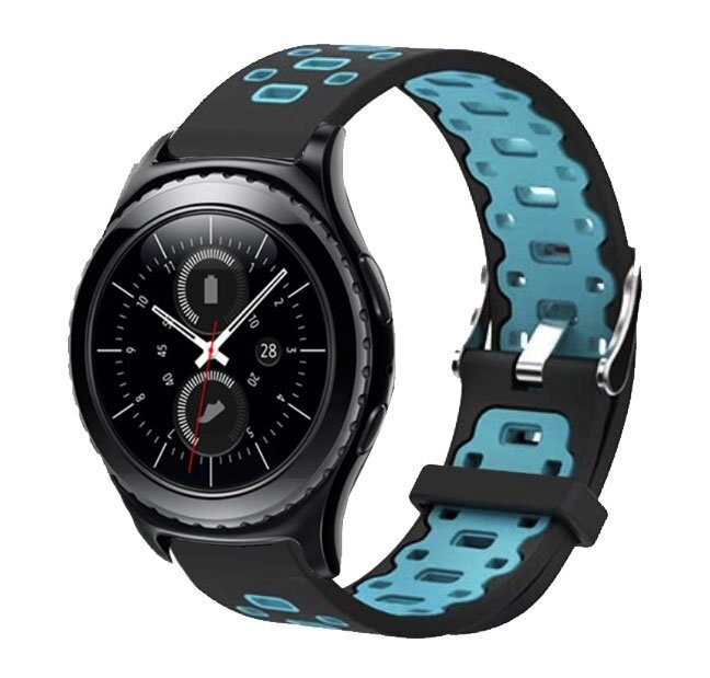 Спортивний ремінець Primo Perfor Classic для годин Samsung Gear S2 Classic SM-R372 / R735 - Black &amp; Blue - порівняння