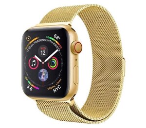 Міланський сітчастий ремінець Primo для Apple Watch 42mm / 44mm / 45mm - Gold