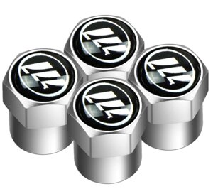 Захисні металеві ковпачки Primo на ніпель автомобільних коліс з логотипом Lifan - Silver