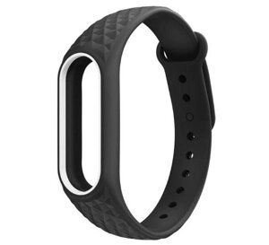 Силіконовий ремінець Primo для фітнес браслета Xiaomi Mi Band 2 Edge Black White в Запорізькій області от компании Интернет-магазин "FotoUSB"