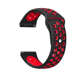 Спортивний ремінець Primolux Perfor Sport з перфорацією для годин Huawei Watch GT2 / GT Active 46mm - Black & Red