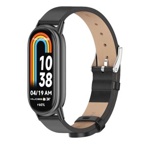 Шкіряний ремінець Mijobs для фітнес браслета Xiaomi Mi Smart Band 8 - Black