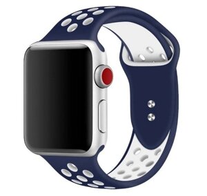 Спортивний ремінець з перфорацією Primo для Apple Watch 38mm / 40mm / 41 mm - Dark Blue&White