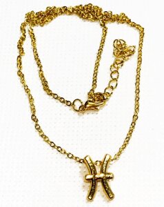 Кольє Primo з підвіскою знак зодіаку Pisces (Риби) - Gold