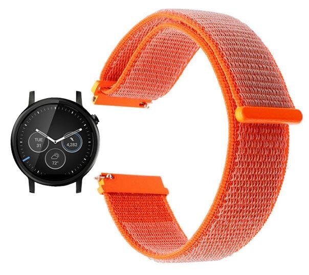 Нейлоновий ремінець Primo для годинника Motorola Moto 360 2nd gen (46mm) Orange - знижка