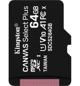 Карта пам’яті microSD Kingston 64Gb Canvas Select Plus UHS-I Class 10 A1 R100Mb/s (SDCS2/64Gb)