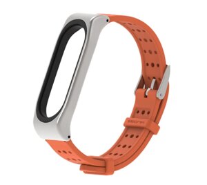 Силіконовий ремінець Primo з перфорацією Mijobs Classic для фітнес браслета Xiaomi Mi Band 3 Dark Orang