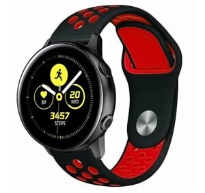 Спортивний ремінець Primo Perfor Sport для годин Samsung Watch Active (SM-R500) / Active 2 (SM-R820 / R830) - Black&Red