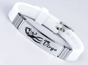 Силіконовий браслет Primo Zodiac - Virgo (Діва) - White