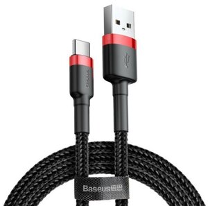 USB кабель Baseus Cafule Cable USB to USB Type-C 2m - Black / Red