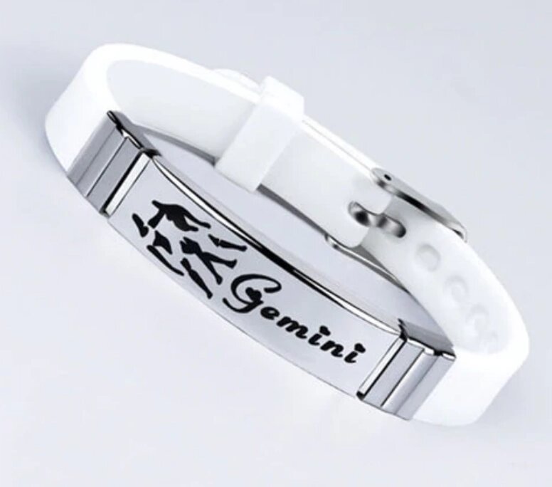 Силіконовий браслет Primo Zodiac - Gemini (Близнюки) - White - відгуки
