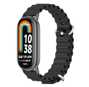 Силіконовий ремінець Mijobs Ocean для фітнес браслета Xiaomi Mi Smart Band 8 - Black