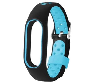 Силіконовий ремінець Primo Perfor Classic для Xiaomi Mi Band 2 Black / Blue в Запорізькій області от компании Интернет-магазин "FotoUSB"