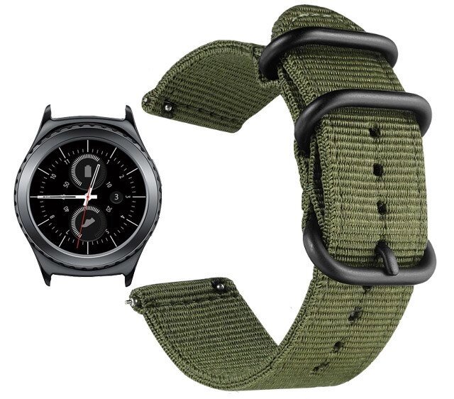 Нейлоновий ремінець Primo Traveller для годин Samsung Gear S2 Classic SMR732 / RM735 Army Green - гарантія