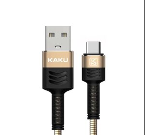 USB кабель Kaku KSC-069 USB - Type-C 1m, металева оплітка - Gold