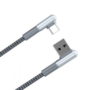 Кутовий кабель Remax RC-155a USB - Type-C 1m - Grey