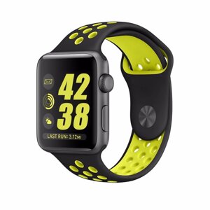 Спортивний ремінець з перфорацією Primo для годин Apple Watch 42mm / 44mm / 45mm розмір S - Black&Yellow