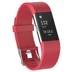 Силіконовий ремінець Primo для фітнес браслета Fitbit Charge 2 Red