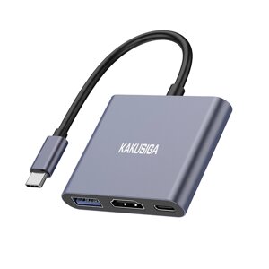 Конвертор USB Hub Kakusiga KSC-750 Type-C на USB 3.0 / HDMI / Type-C PD
