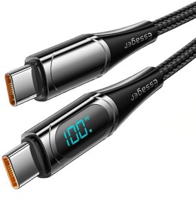 Кабель з дисплеєм Essager ES-XCTT1-YDA01 Type-C to Type-C PD 100W 1m - Black