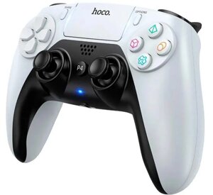 Геймпад Hoco GA1 універсальний Bluetooth контролер 6-Axis, RGB, з вібрацією, для PS4, Android, iOS, Windows - White