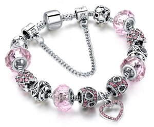 Жіночий браслет Primo Heart в стилі пандора - Pink